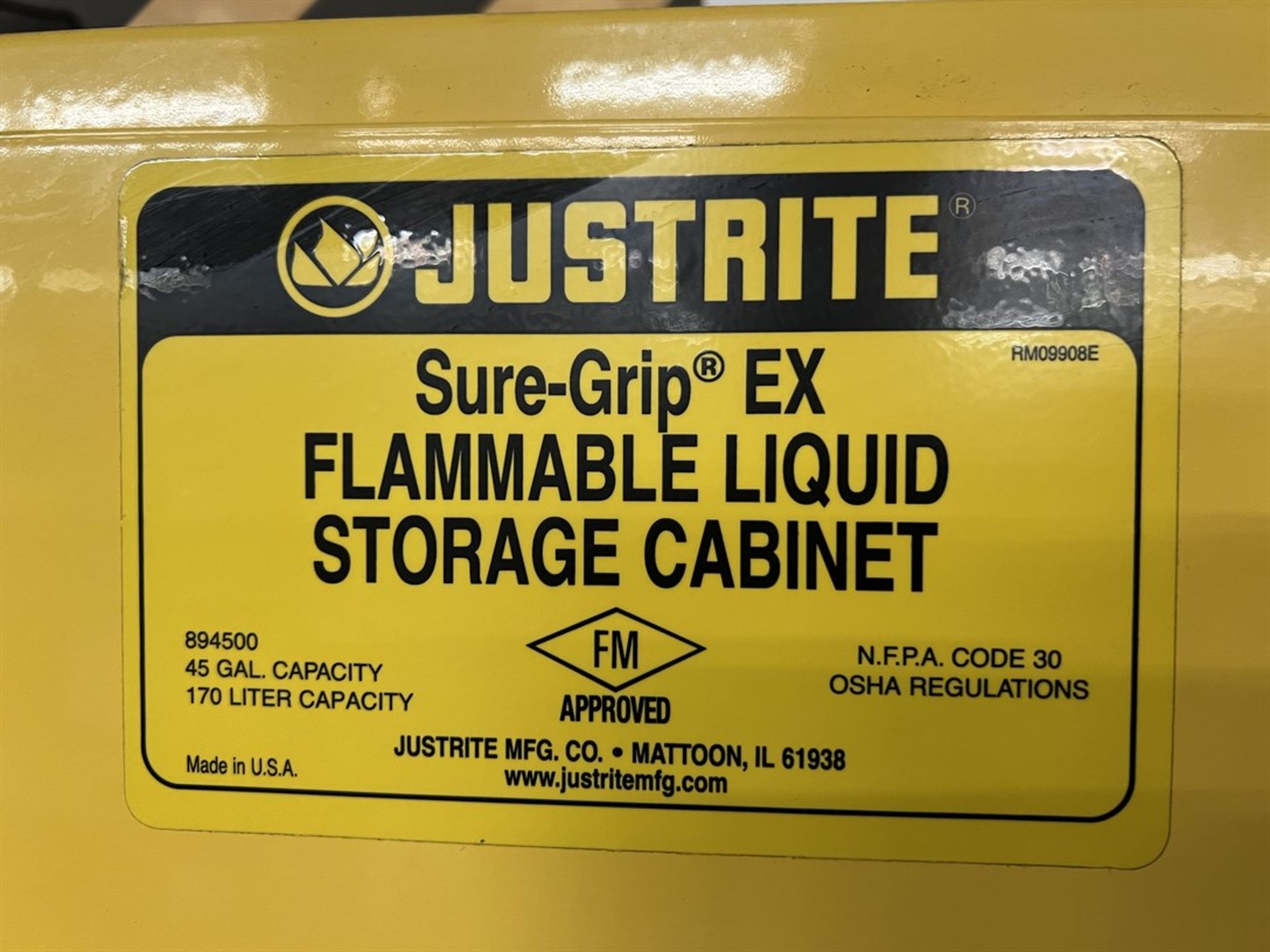 JUSTRITE Sure Grip EX 894500 45 Gallon Capacity Flammable Liquids Storage Cabinet - Image 2 of 2
