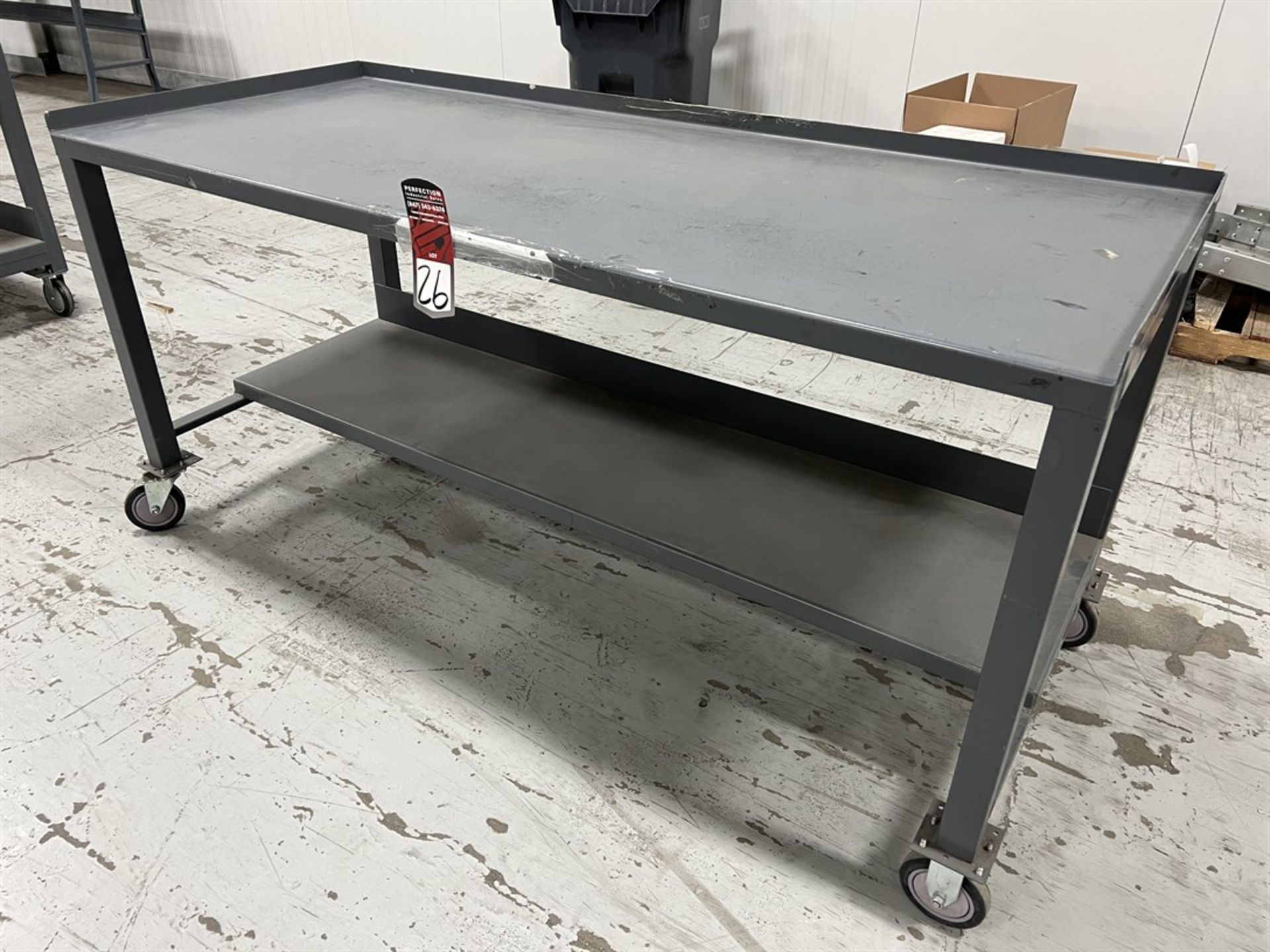 Heavy Duty Steel Work Table on Casters, 30" x 72"