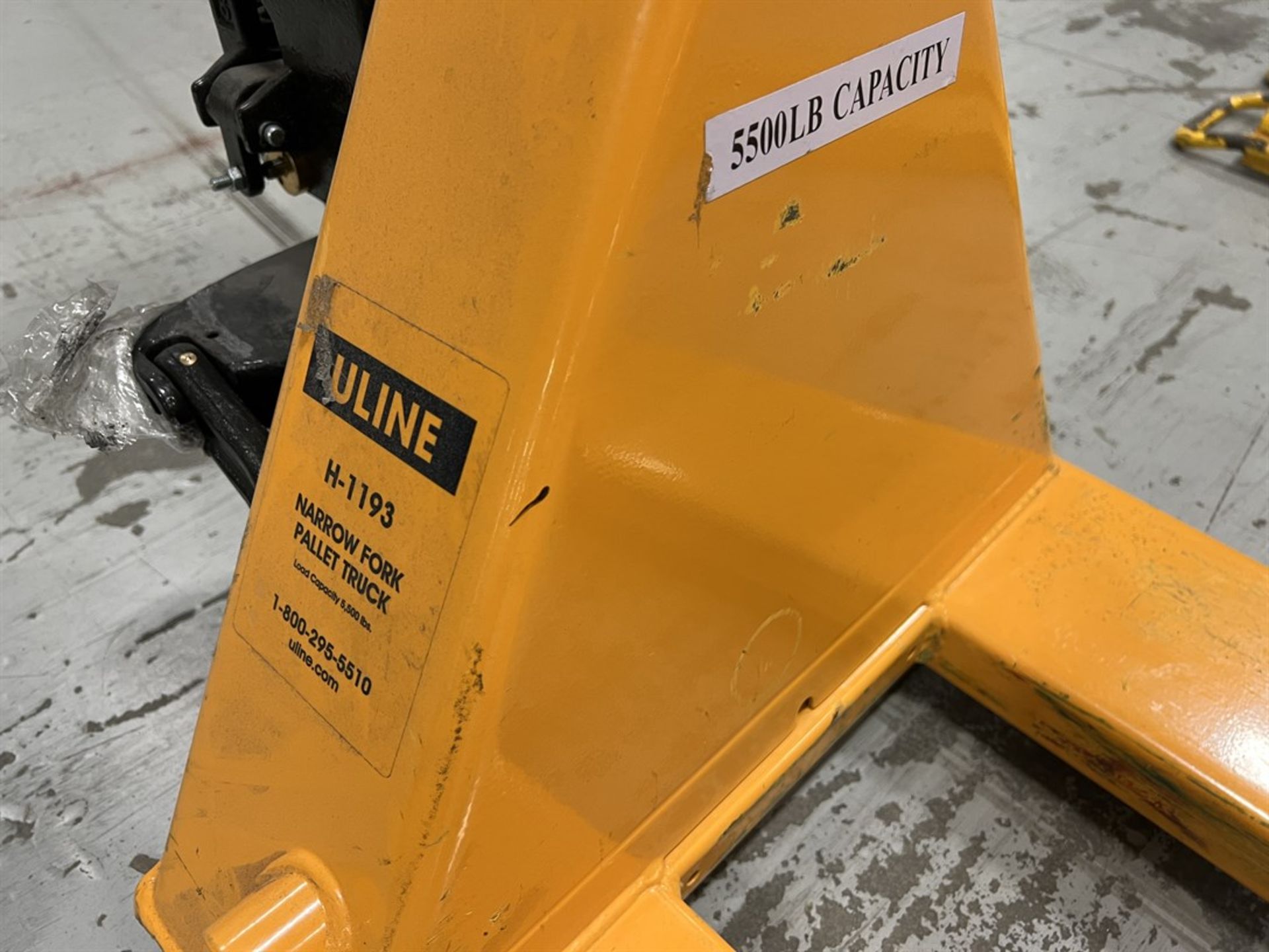 ULINE H-1193 Narrow Fork Pallet Jack, 5500 Lb. Capacity - Image 2 of 2