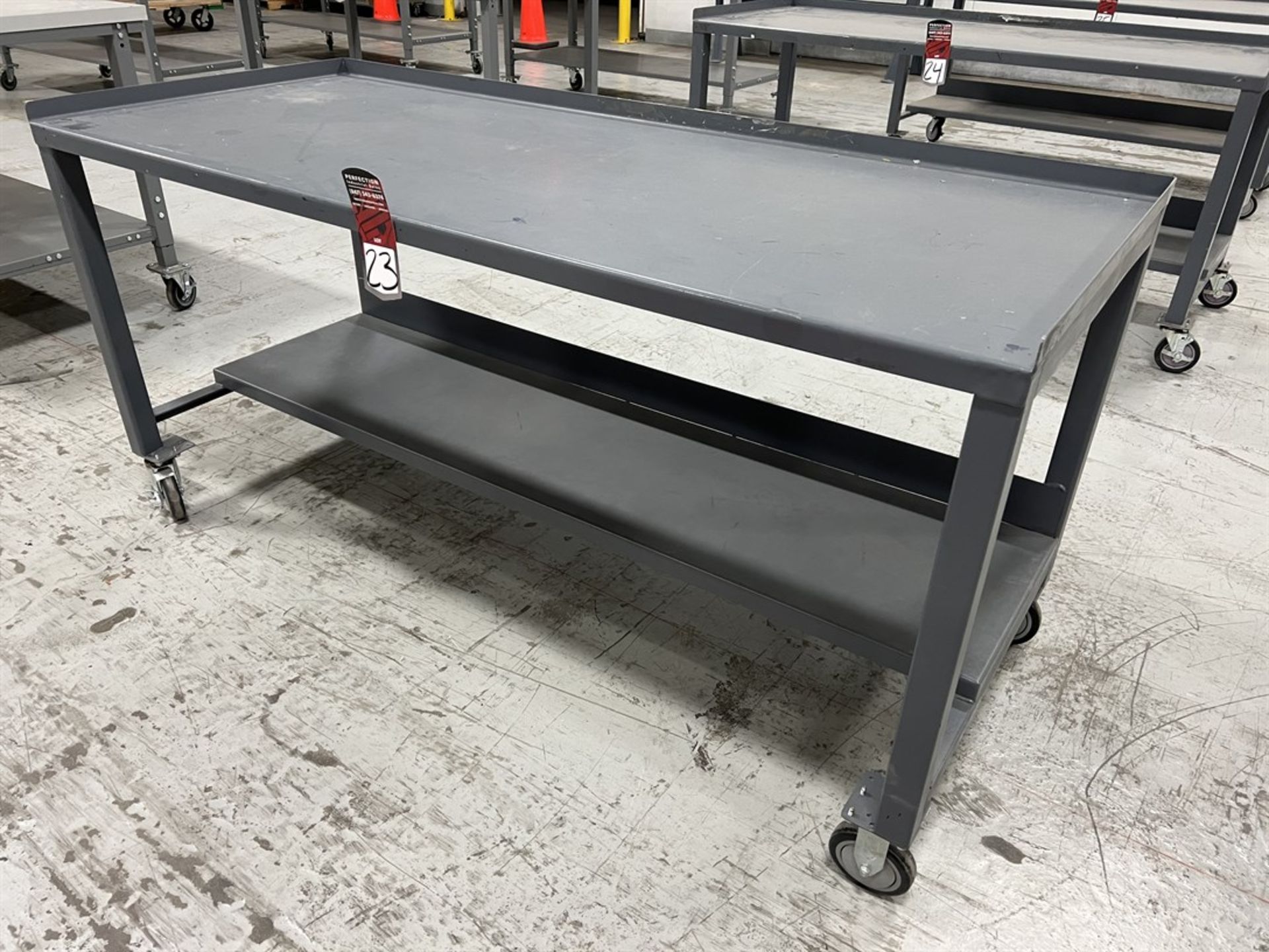 Heavy Duty Steel Work Table on Casters, 30" x 72"