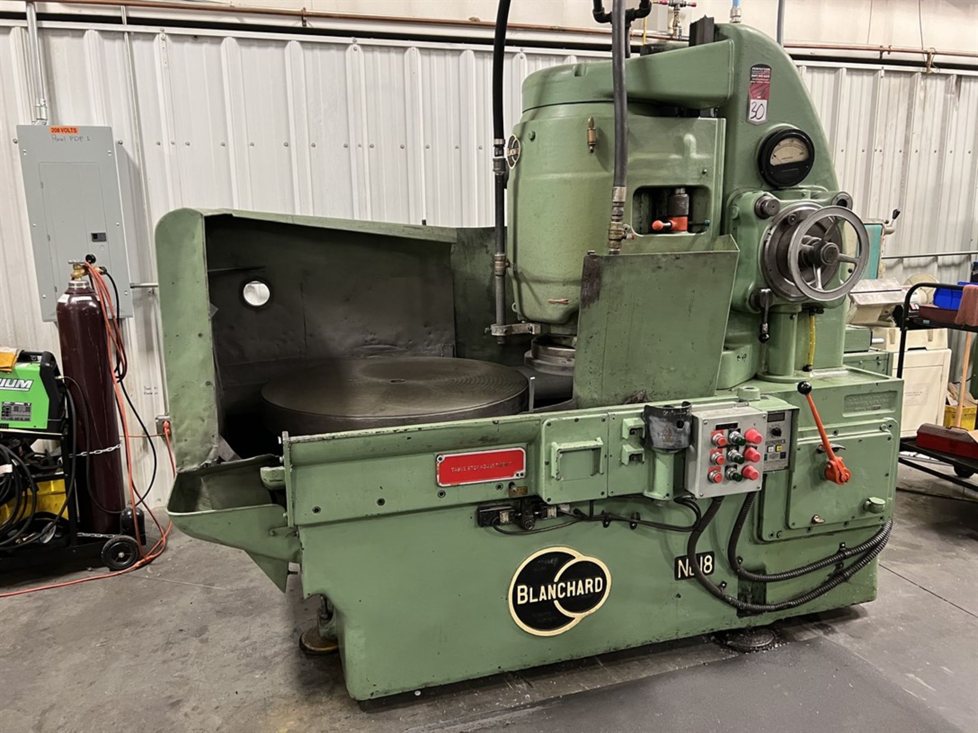 BLANCHARD No. 18 Rotary Surface Grinder, s/n 4678, 36" Dia Magnetic Chuck w/ Neutrofier, Segmented - Image 3 of 11