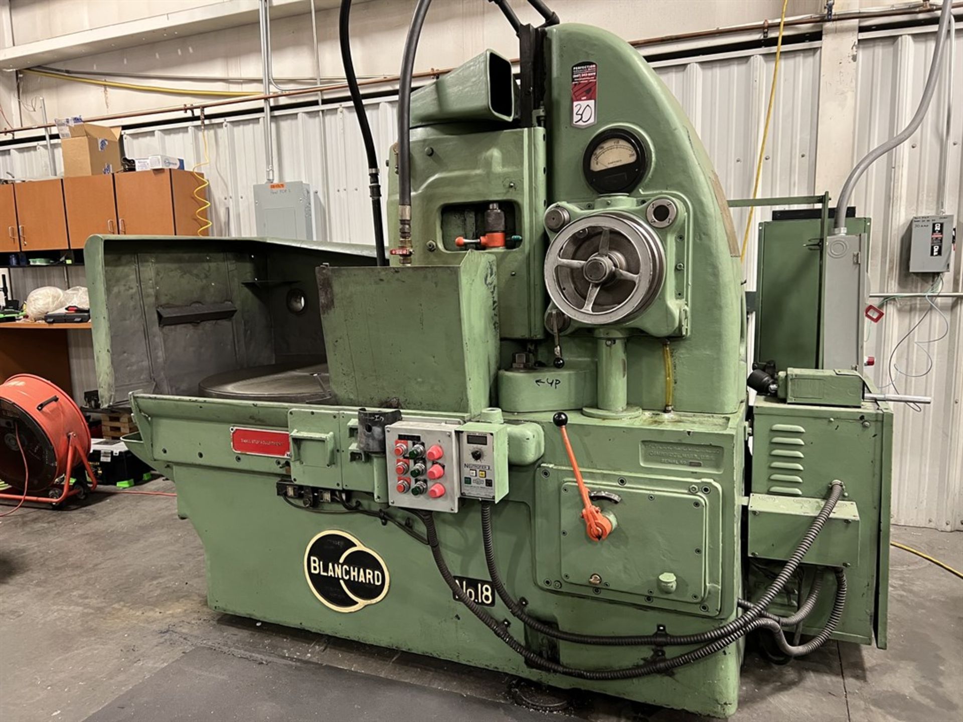 BLANCHARD No. 18 Rotary Surface Grinder, s/n 4678, 36" Dia Magnetic Chuck w/ Neutrofier, Segmented - Image 2 of 11