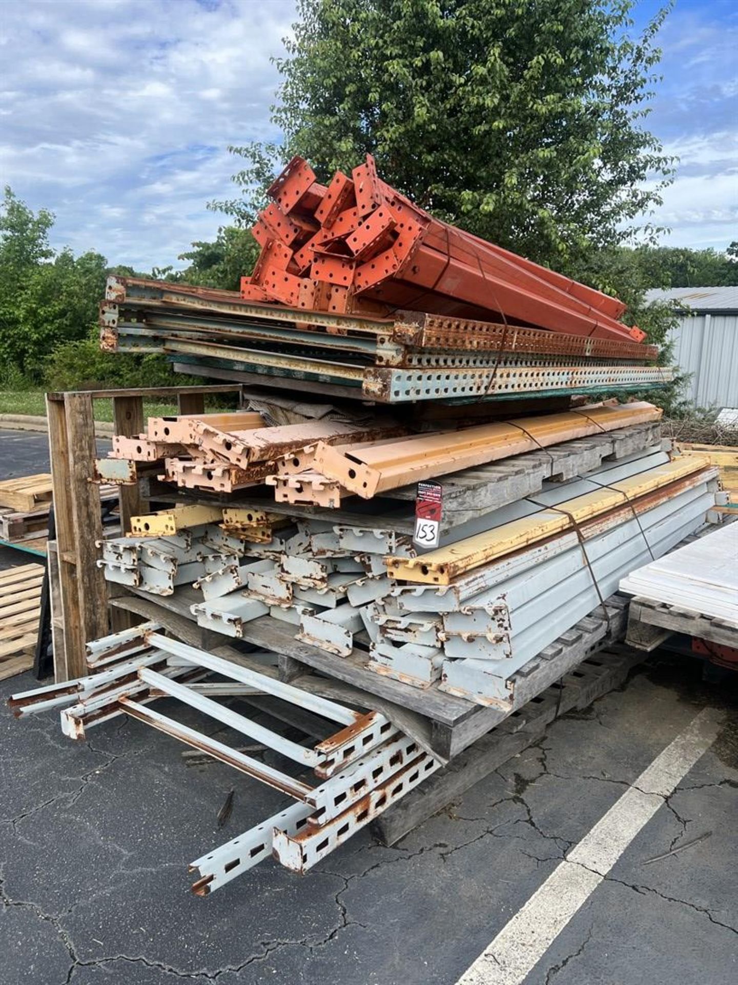 Lot of Assorted Pallet Racking Including (5) 10' Uprights x 42"D, (5) 16' Uprights x 42"D, (10)