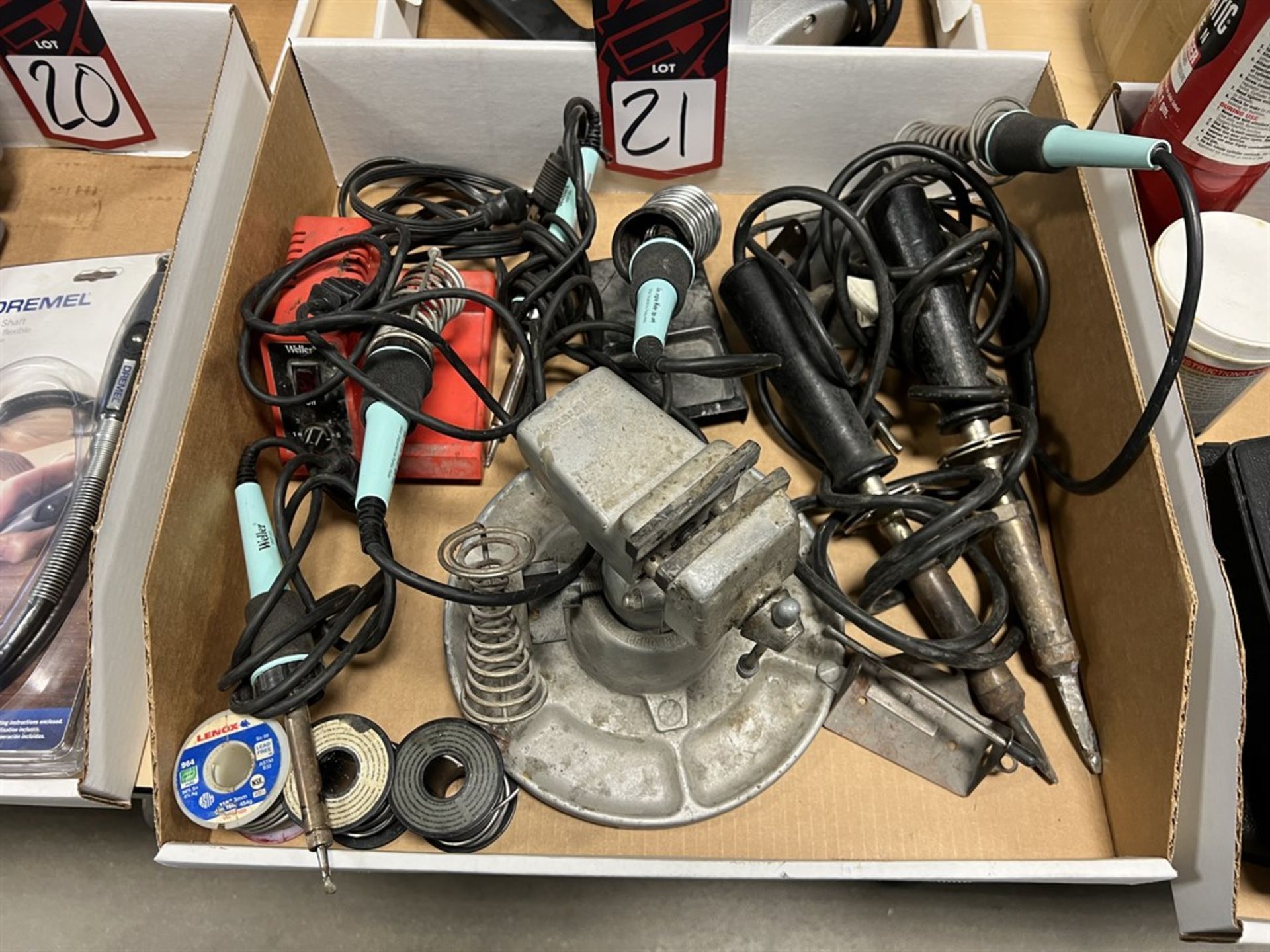 Lot of Assorted Soldering Irons, Holders and Pana Vise
