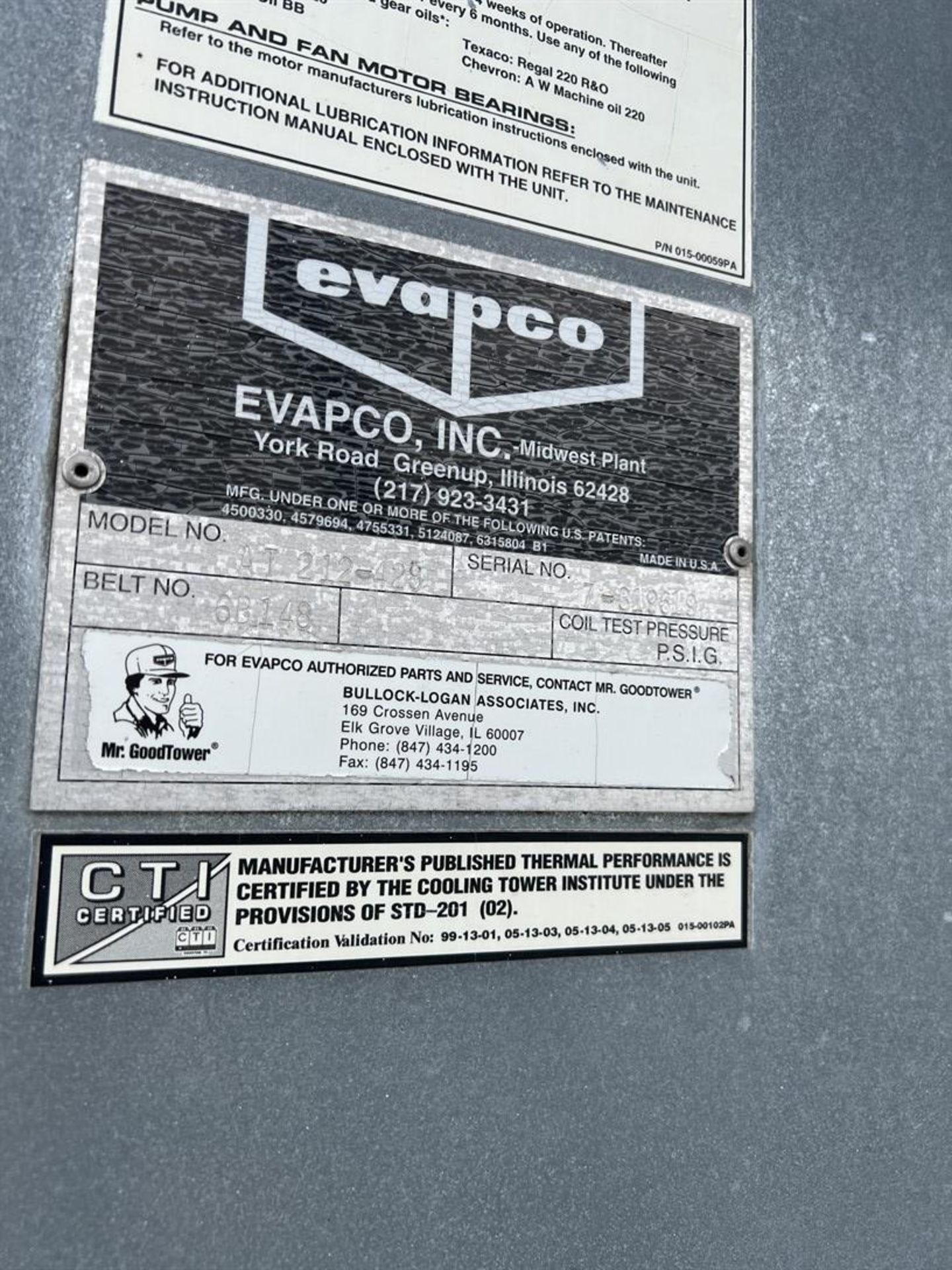 EVAPCO AT212-428 Cooling Tower, 130 Degrees F Max Temp, High Efficiency Drift Eliminator, 6B148 - Image 4 of 5