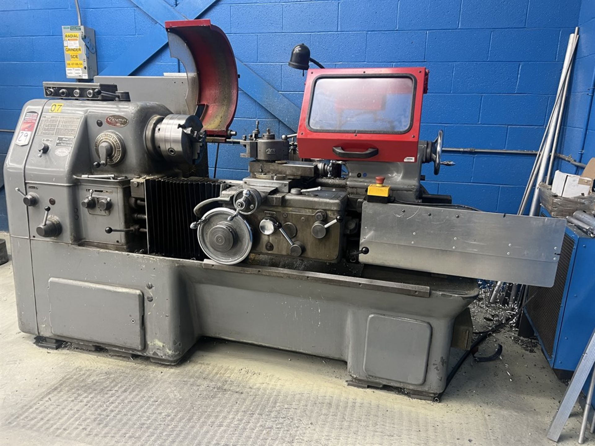 OKUMA Type LS Gap Bed Engine Lathe, s/n 4208-11904, 10" 3-Jaw Chuck, Tailstock, Tool Post, 38-2000