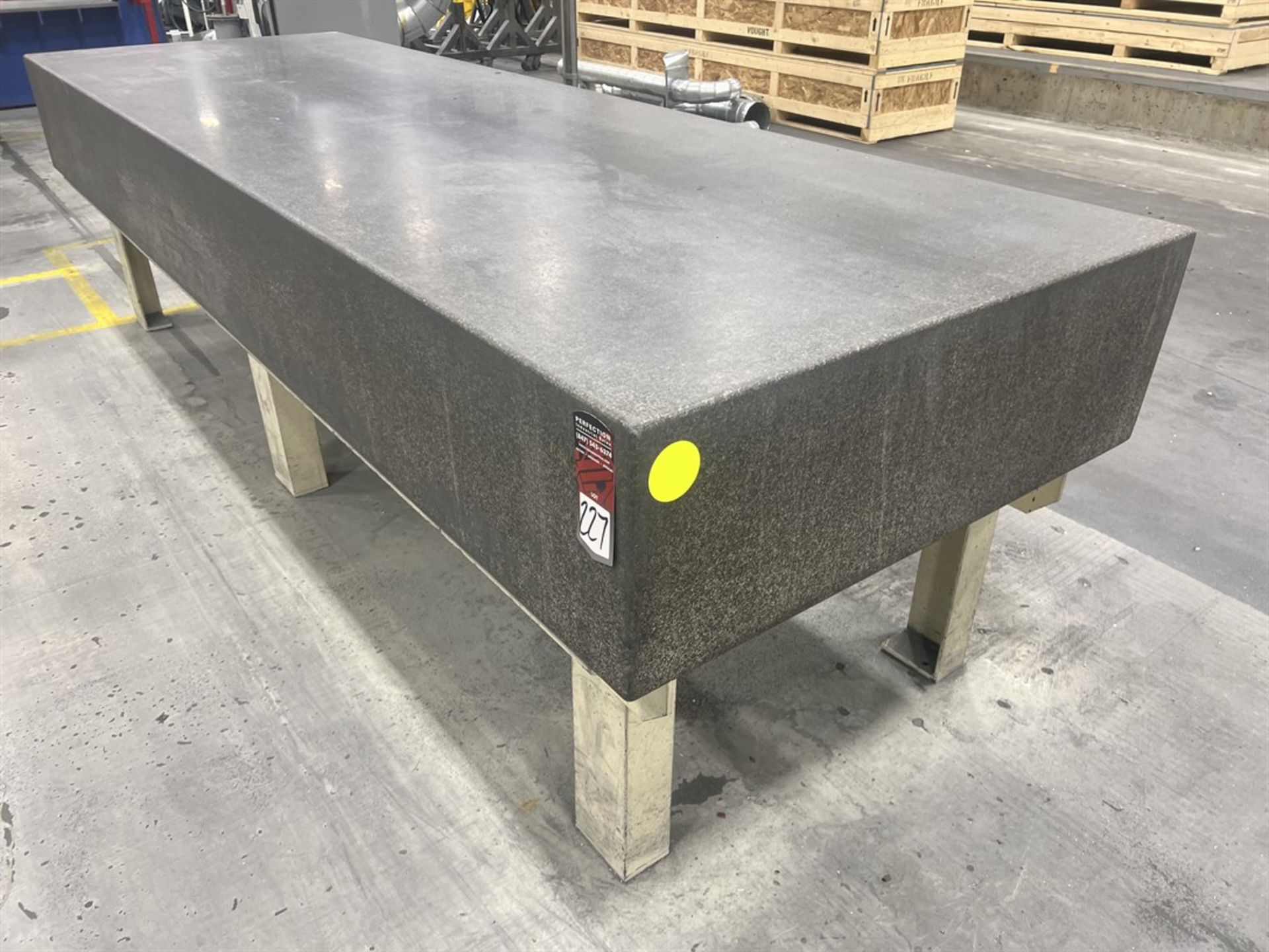 Granite Surface Plate on Steel Base, 12' x 4' x 16"Thick