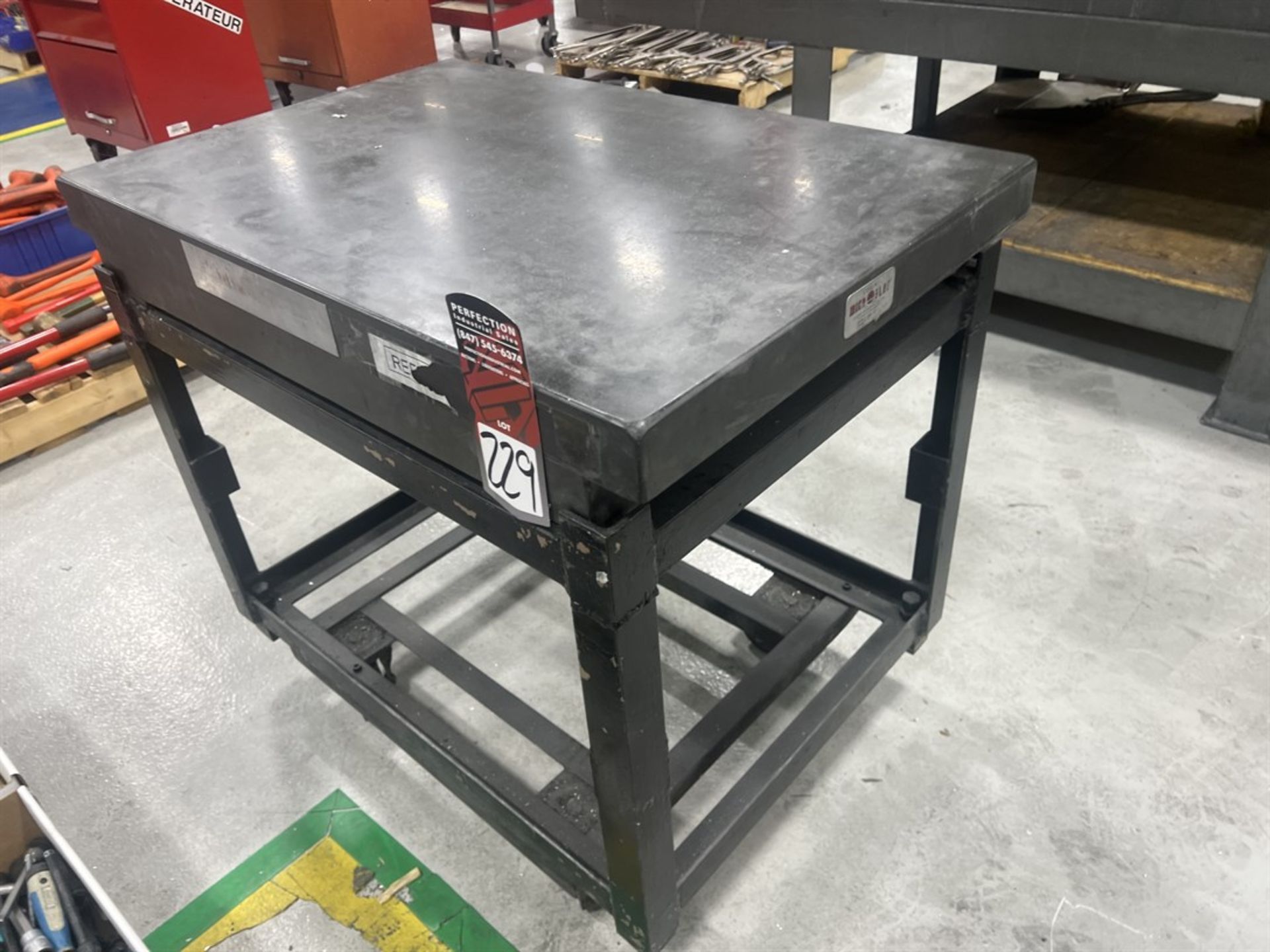 MICROFLAT Double Edge Granite Surface Plate on Steel Cart , 3' x 2' x 5" Thick - Image 2 of 2