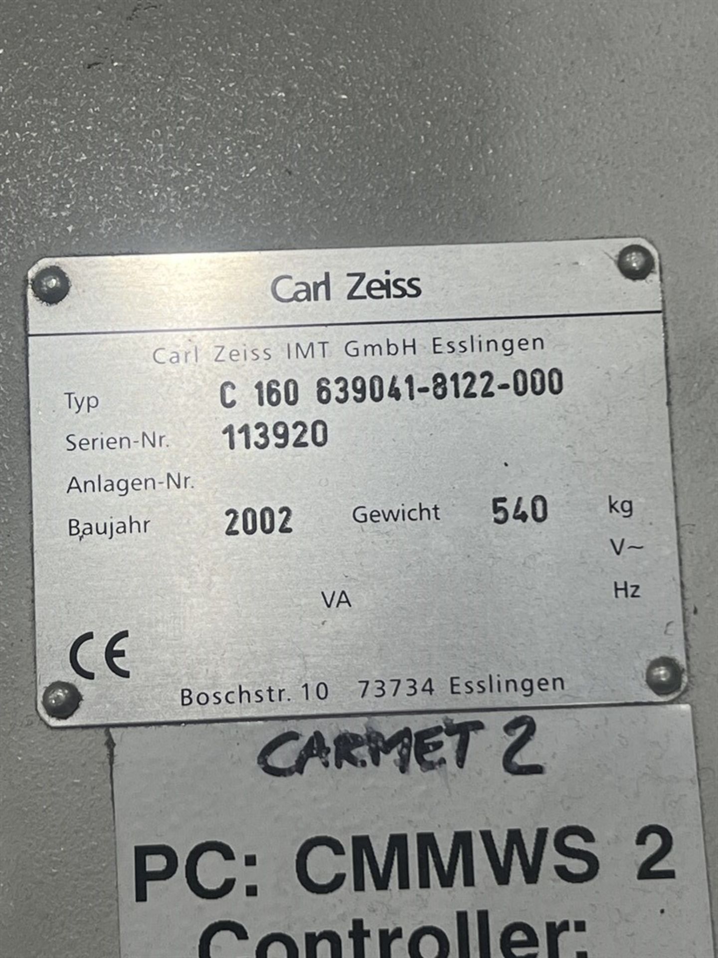 2002 ZEISS CARMET C-160 Twin Column Coordinate Measuring Machine, s/n 113920, w/ 16’x 23’ Table, - Image 6 of 11