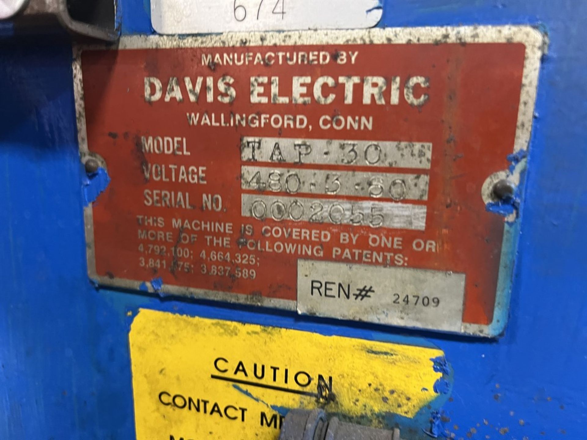 DAVIS ELECTRIC TAP-30 Dual Reel Take-up, s/n 0002055 (LINE 407) - Image 7 of 8