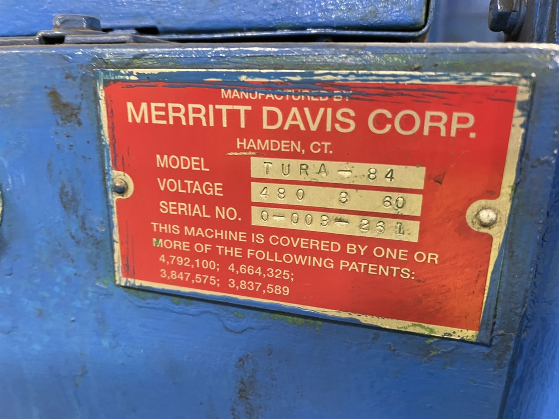 MERRITT DAVIS TURA 84 84” Traversing Take-up, s/n 0-003-261, 5HP Motors, GuLINE Stands, (Line 203 ) - Image 4 of 5