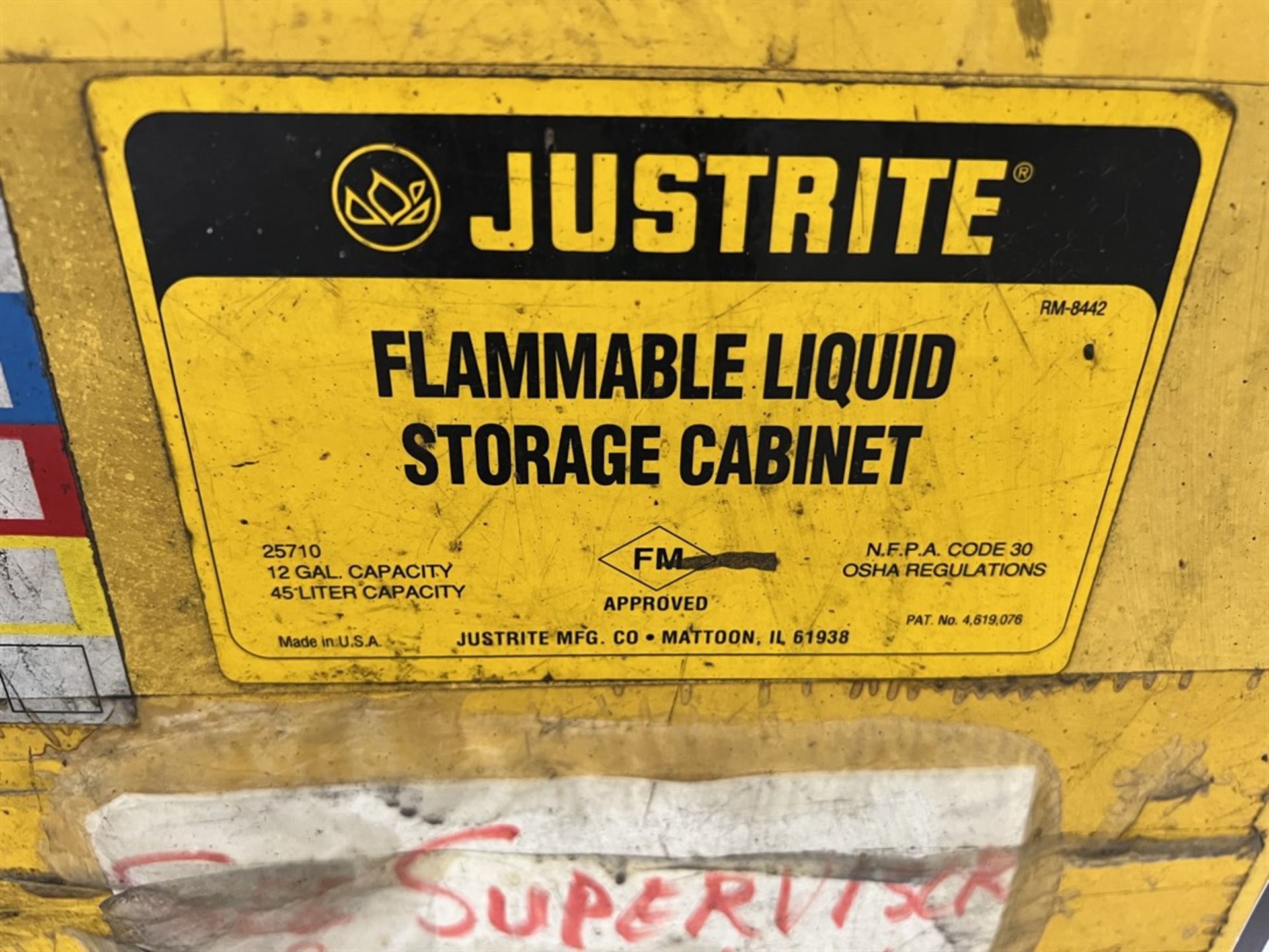 JUSTRITE 12 Gallon Flammable Liquids Storage Cabinet - Image 2 of 2