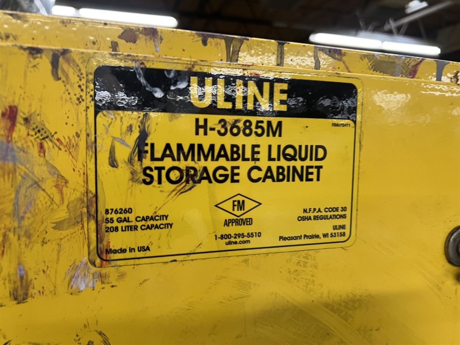 ULINE H-3685M 55 Gallon Flammable Liquids Storage Cabinet - Image 2 of 3