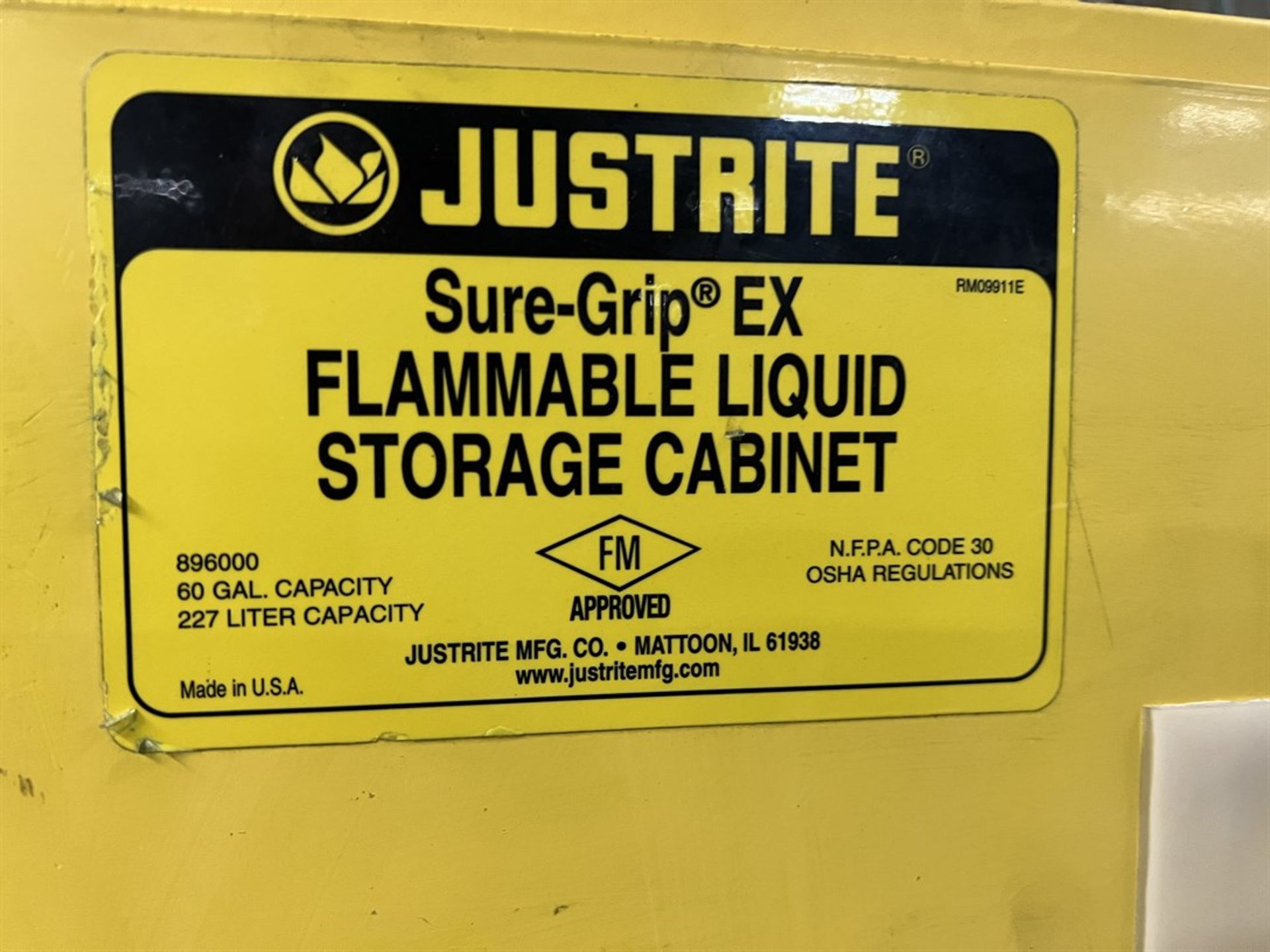 JUSTRITE Sure Grip EX 60 Gallon Flammable Liquids Cabinet (BUILDING 15) - Image 2 of 2