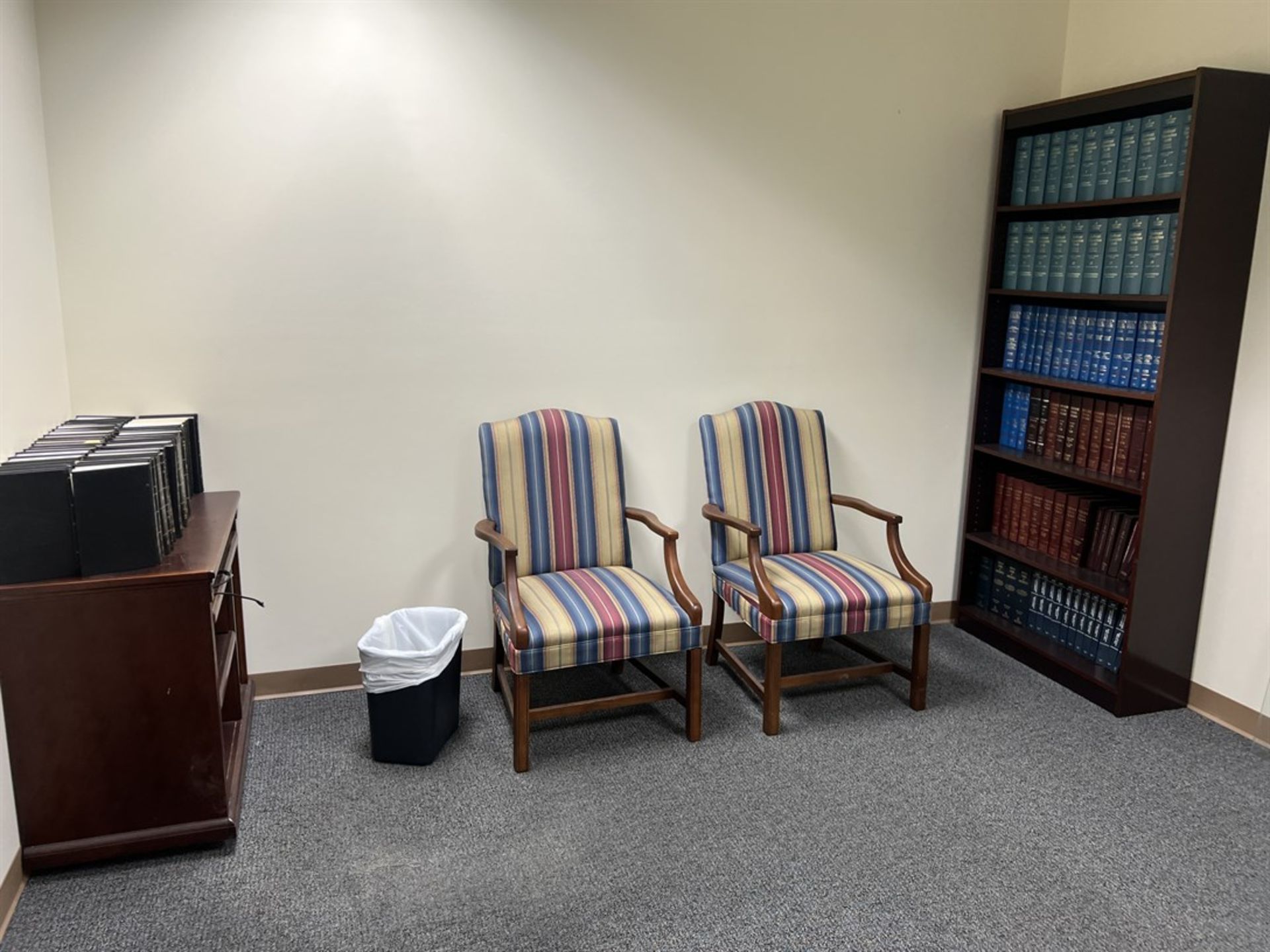 Contents of Office, Book Shelves w/ Legal and Business Book Sets, Side Table, Map (BUILDING 32)