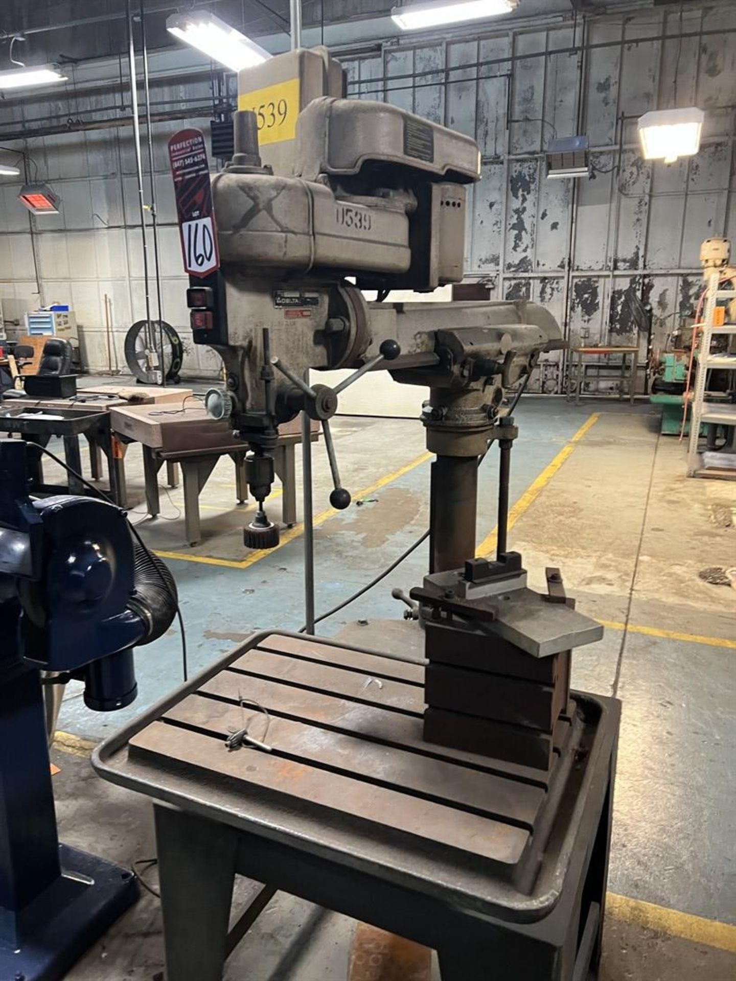 DELTA 5-126 Radial Arm Drill Press, s/n 85N83524, 18" x 26" Table, w/ T-Slotted Box Parallel ( - Image 3 of 7