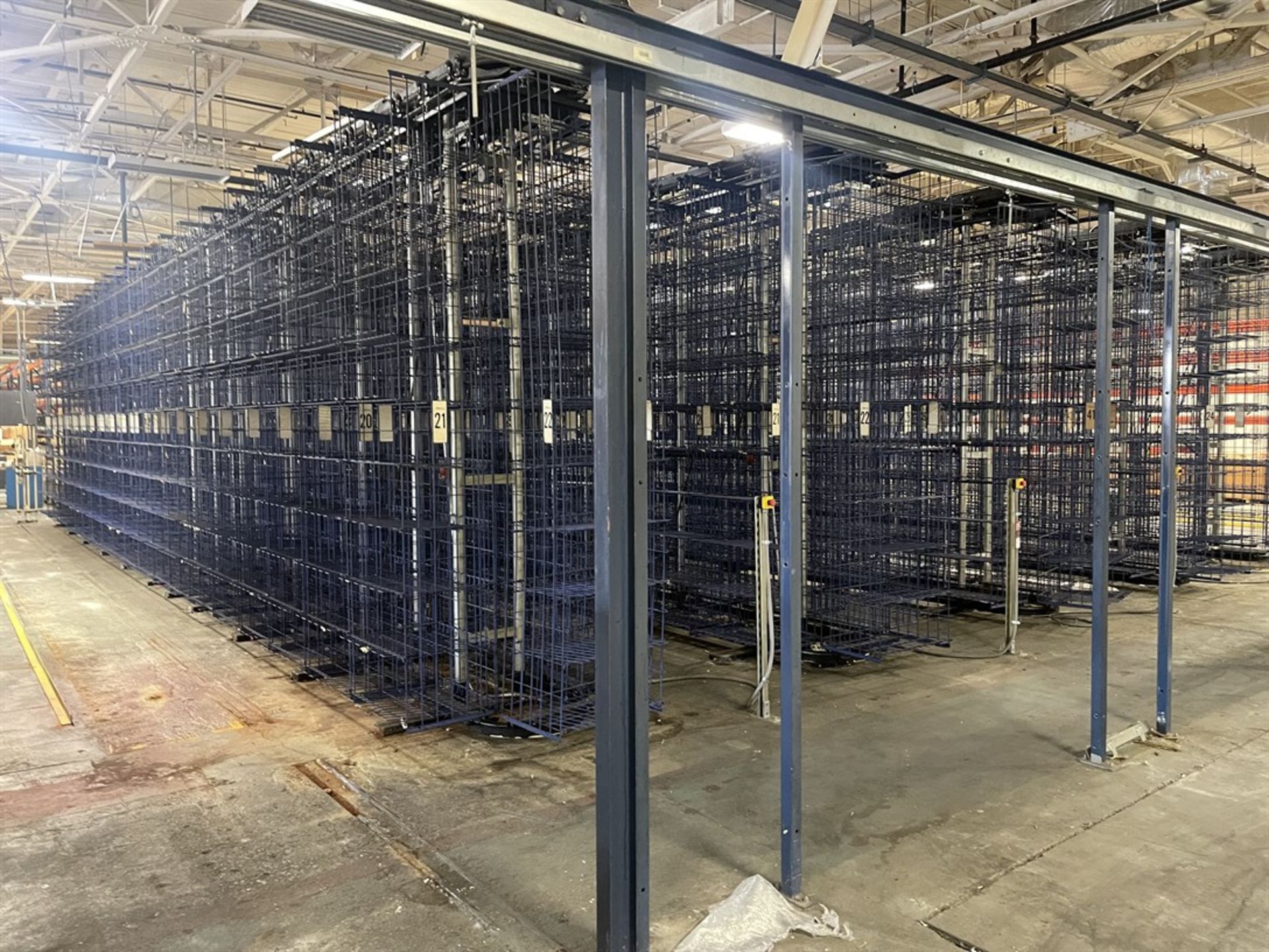 WHITE 5-Carousel Inventory Storage System, 42 Sections of 10 Baskets Each, 420 Baskets Per Carousel,