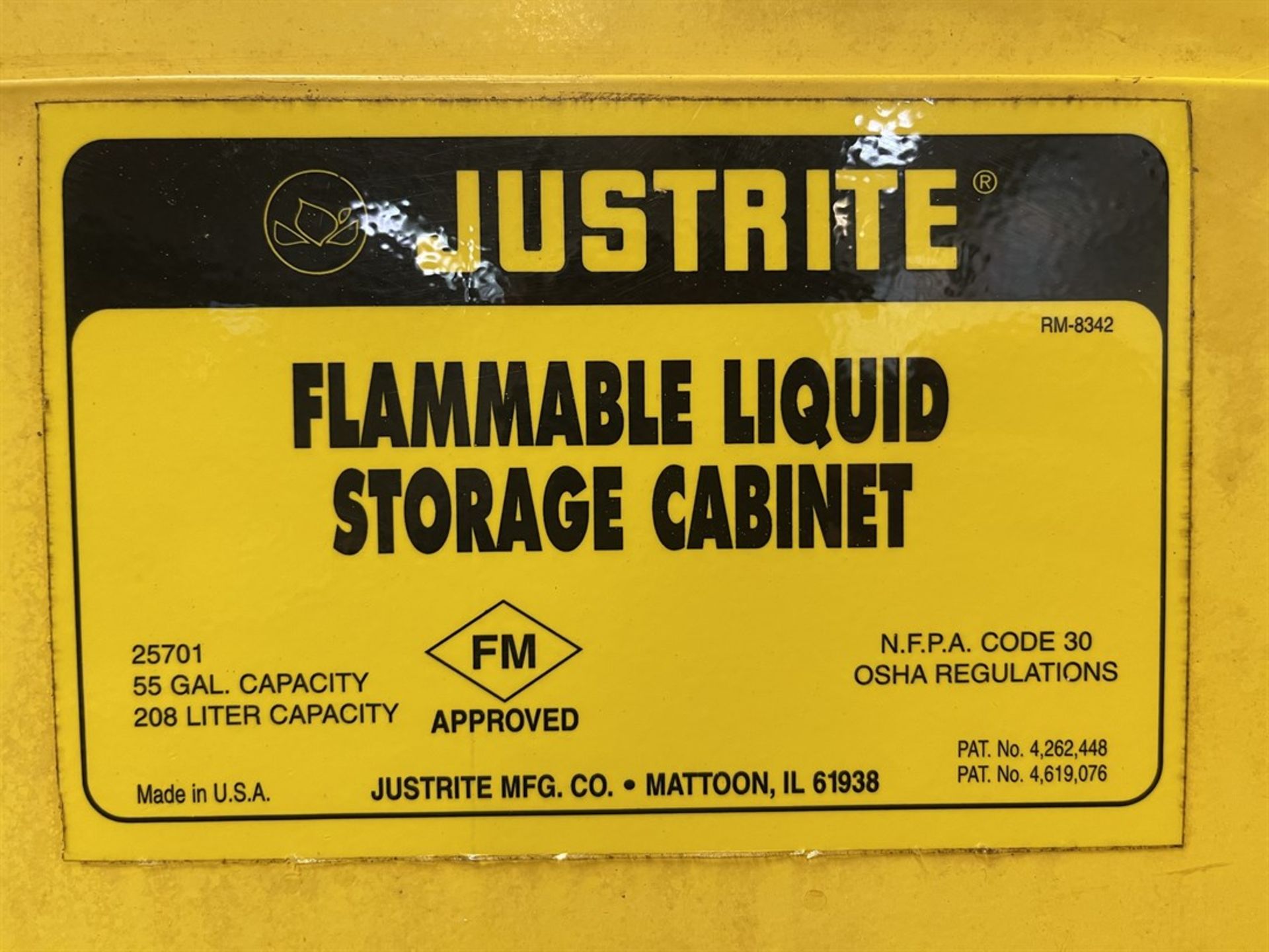 JUSTRITE 25701 Flammable Liquids Cabinet, 55 Gallon Capacity (BUILDING 16) - Image 2 of 2