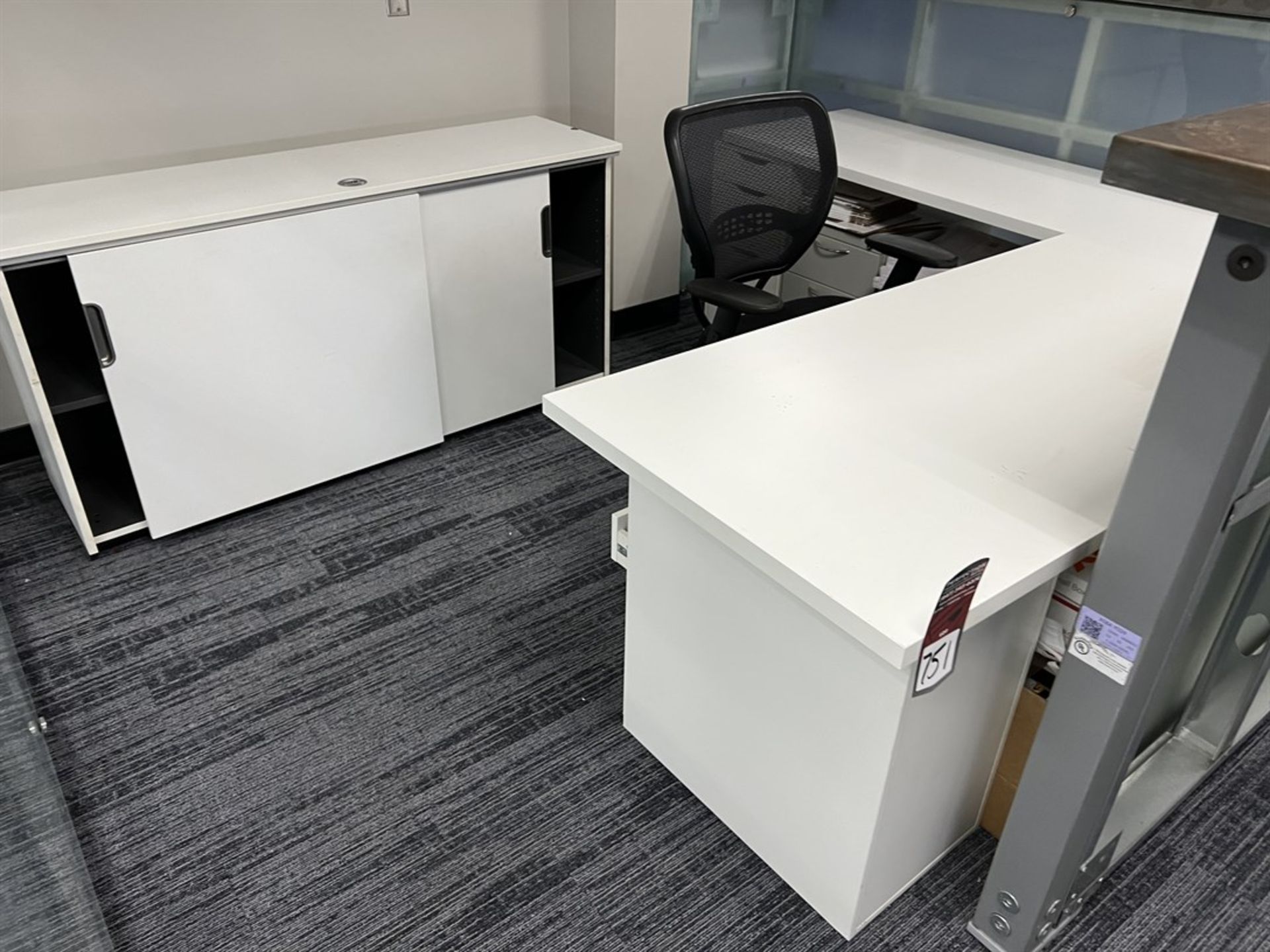 Reception Desk w/ Side Cabinet and Chair