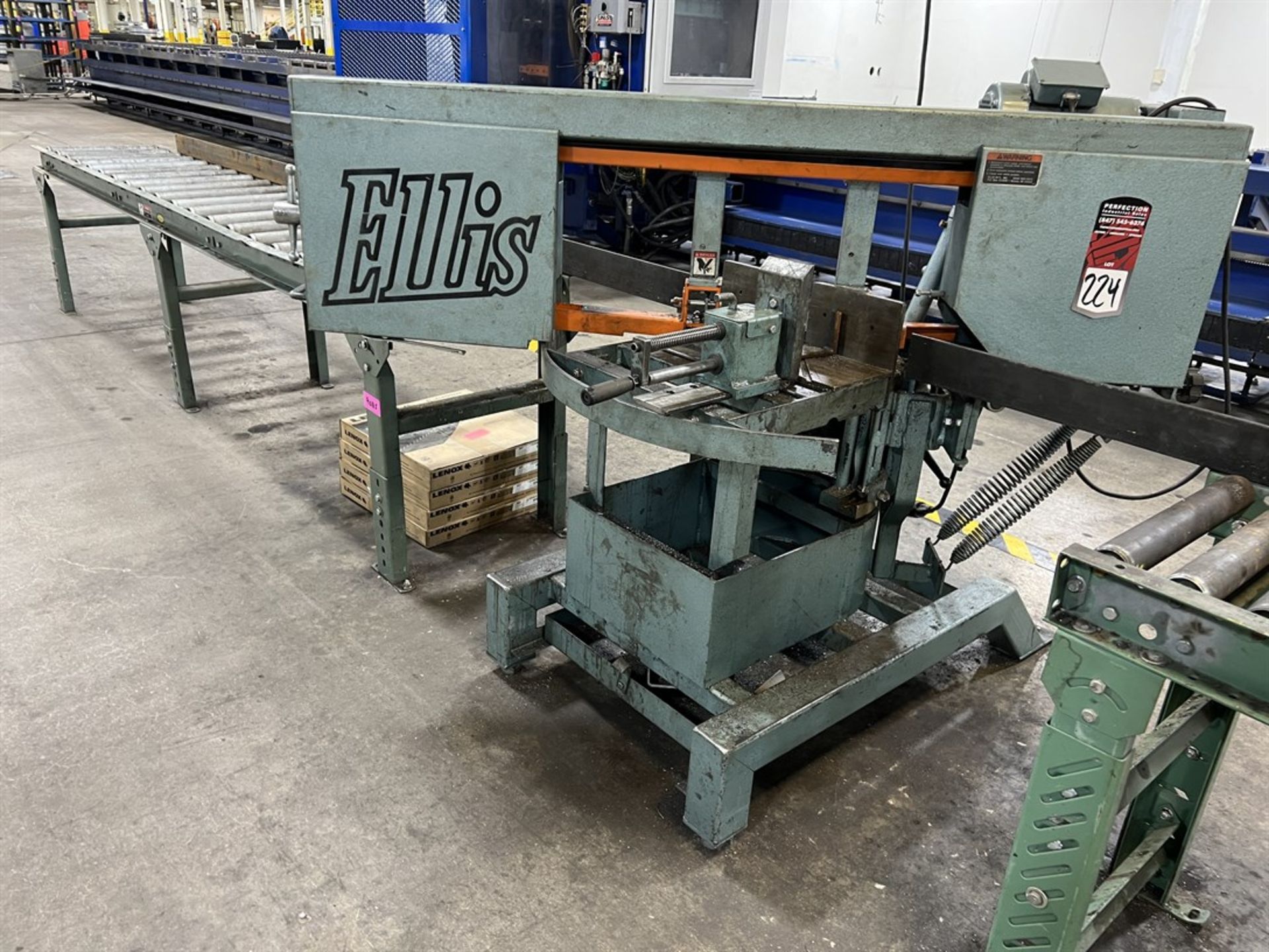 ELLIS 1800 Mitering Band Saw, s/n 181610044, 9" Round at 45 Degrees, 11" Round at 90 Degrees, 14"