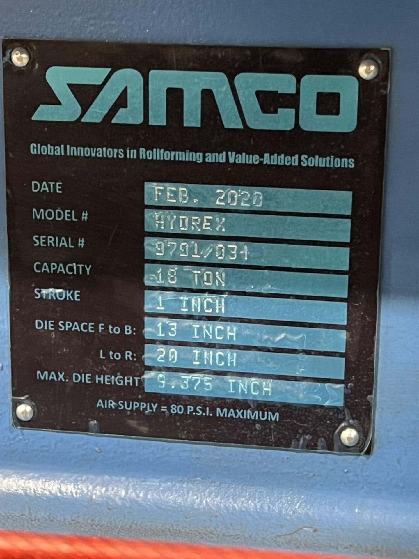 2020 SAMCO 14 Stand Roll Forming Line w/Samco FL 2-1/2-9-16 Flattener, s/n 9791, w/ AMS PLC - Image 15 of 18