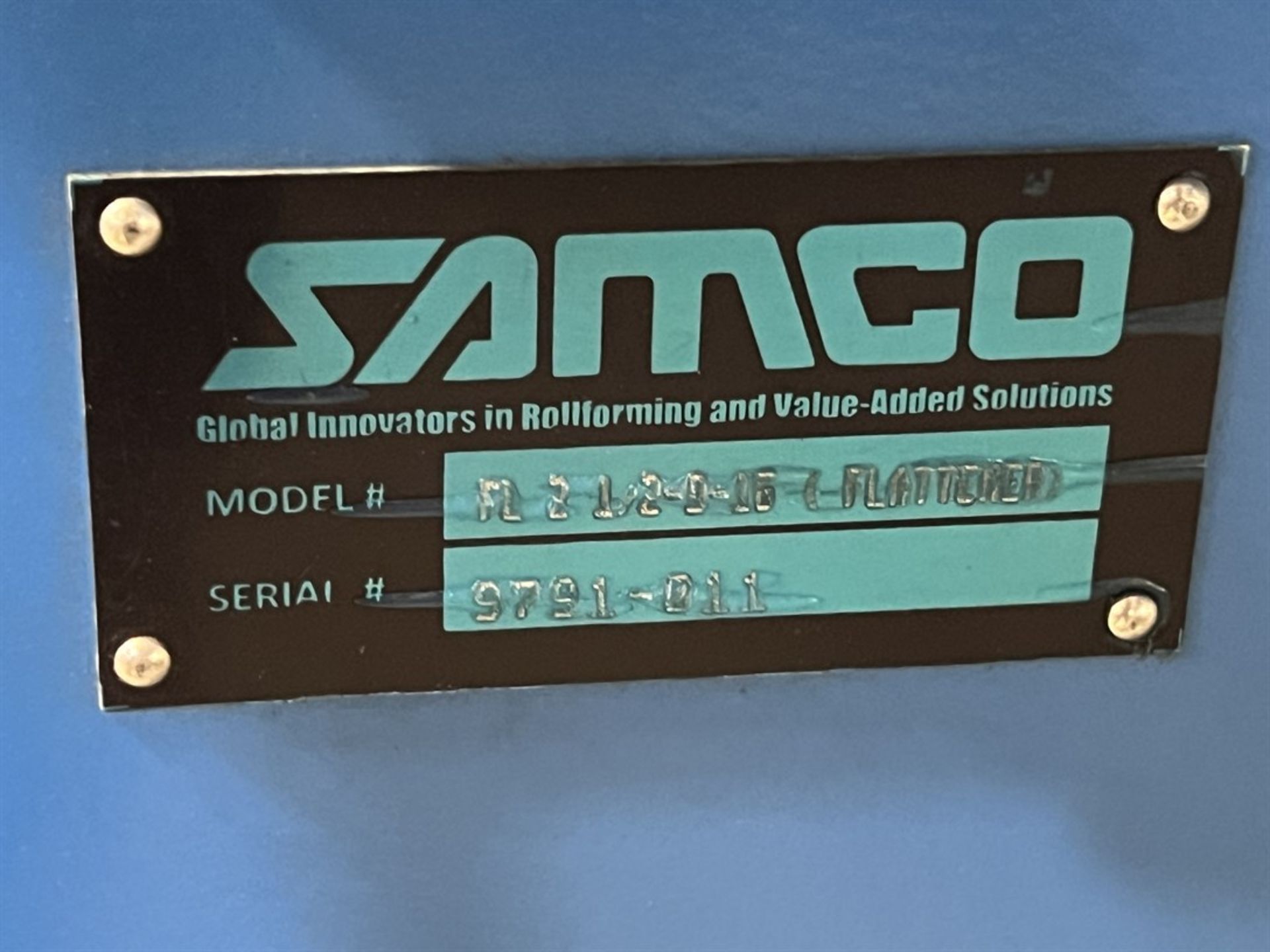 2020 SAMCO 14 Stand Roll Forming Line w/Samco FL 2-1/2-9-16 Flattener, s/n 9791, w/ AMS PLC - Image 8 of 18