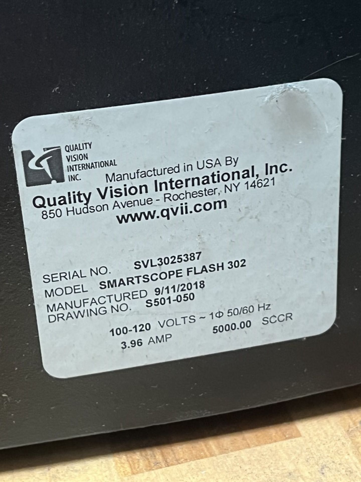 2018 QUALITY VISION INTERNATIONAL SMARTSCOPE FLASH 302 Measurement System, s/n SVL3025387 - Image 7 of 7