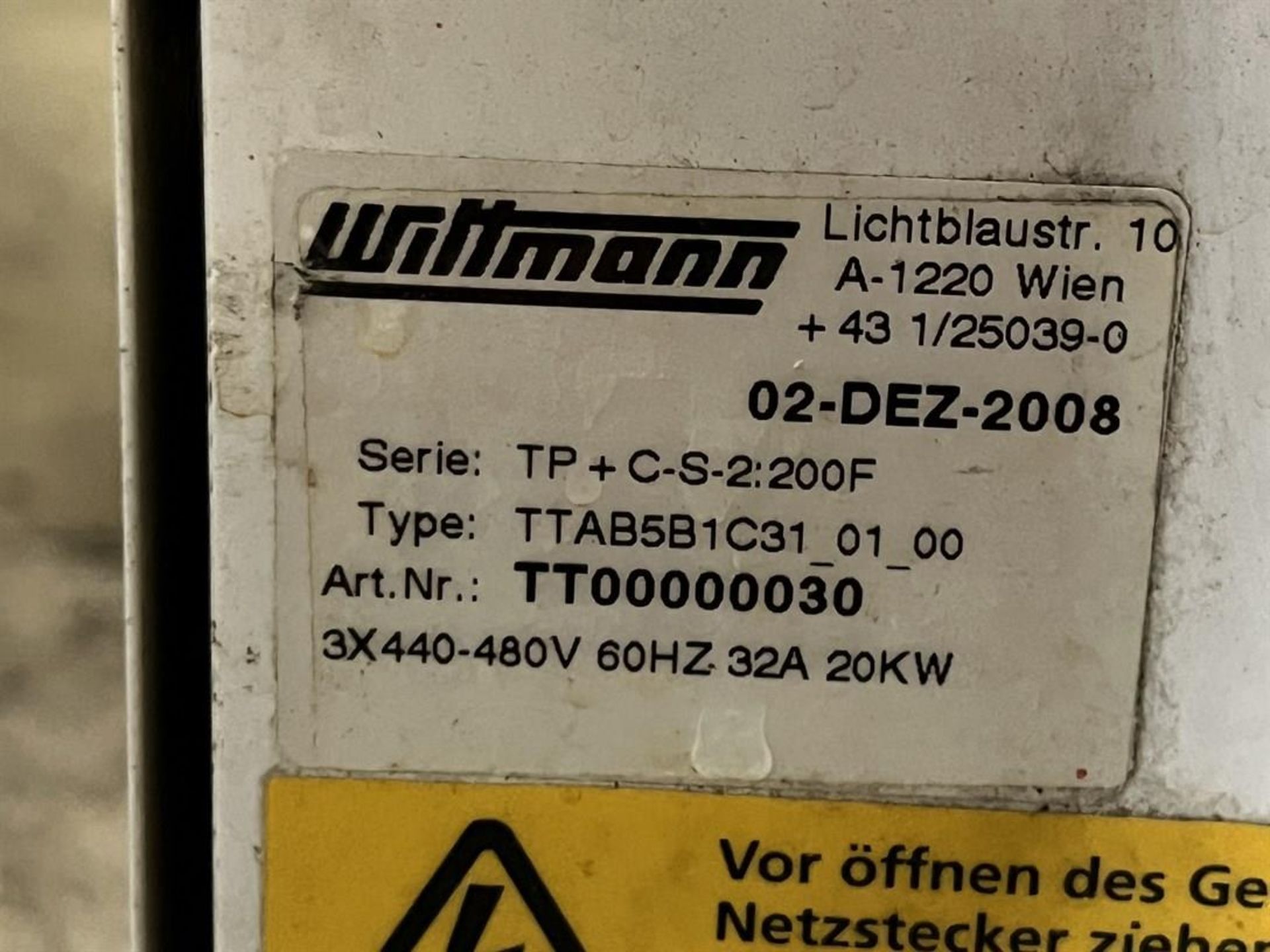 WITTMANN TEMPRO PLUS D 200F Temperature Control Unit, s/n an - Image 4 of 4