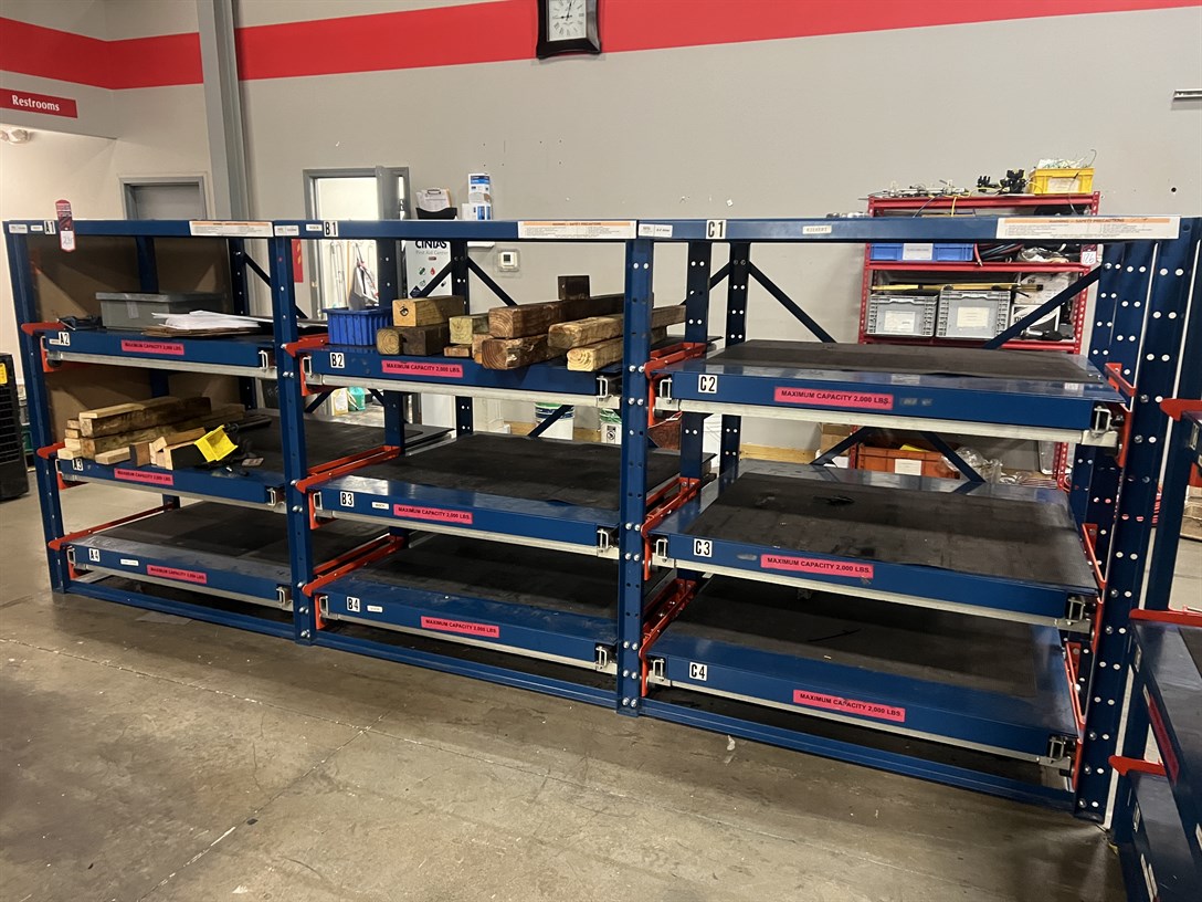 SPG E-Z Glide Pull Out Drawer Die Racks, 13'6'L x 5'2