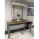 BALTEC EP 750-40 Pneumatic Toggle Press Mounted on Wood Top Work Bench