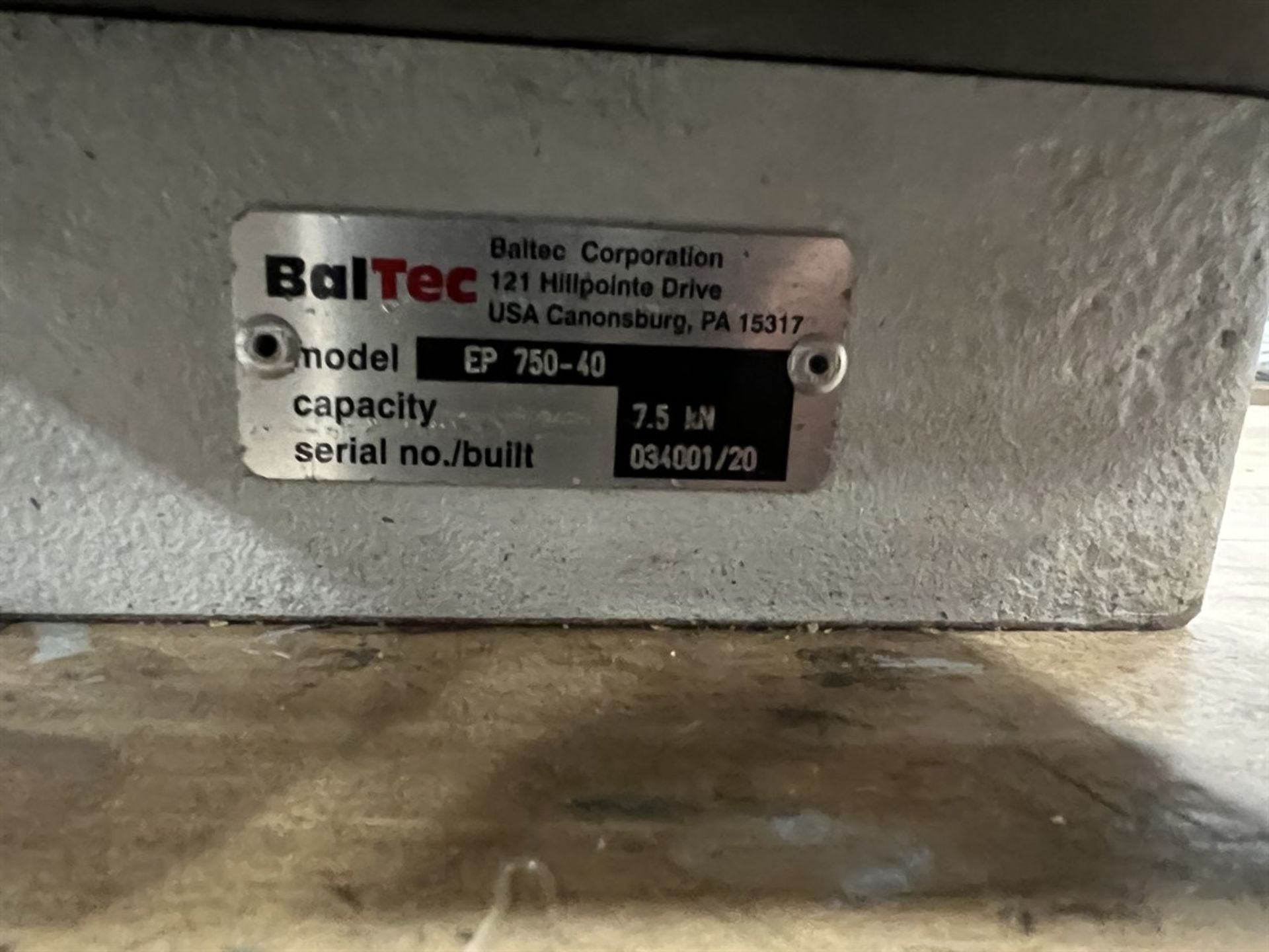 BALTEC EP 750-40 Pneumatic Toggle Press, s/n 034001/20 - Image 5 of 5