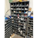 Shop Cubby Hole Organizer w/ Contents Including Electronics, PVC Fittings, Electrical Connectors, Co