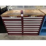 LISTA Dual Modular Tool Cabinet w/ Wood Top w/ Contents Including Fasteners, Couplings, Fuses, Cable