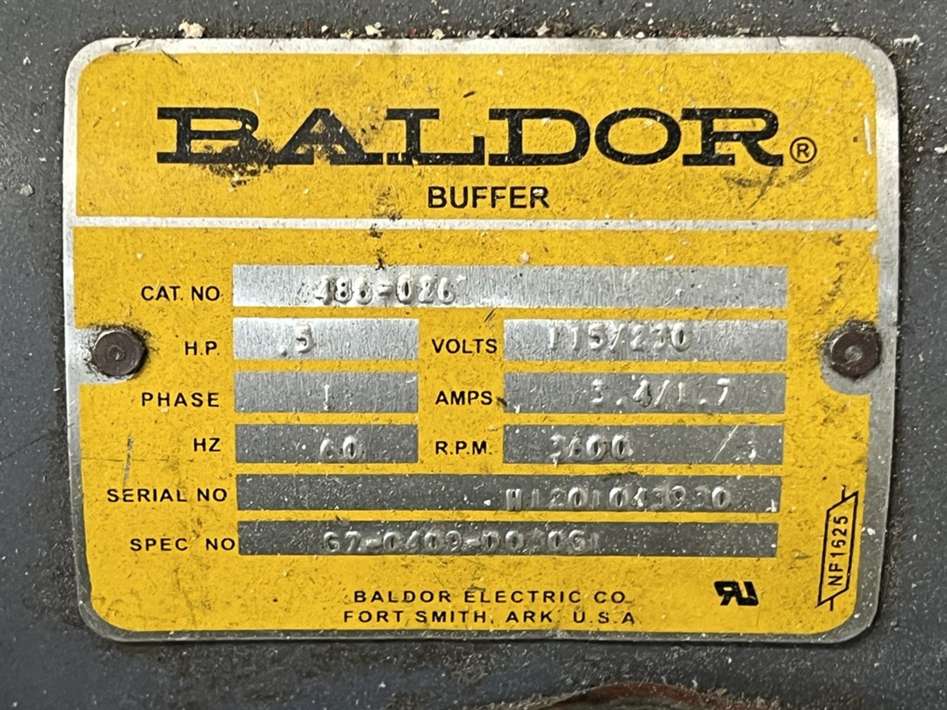 BALDOR 486-026 Pedestal Grinder/Belt Sander, s/n W1201043930 - Image 5 of 5