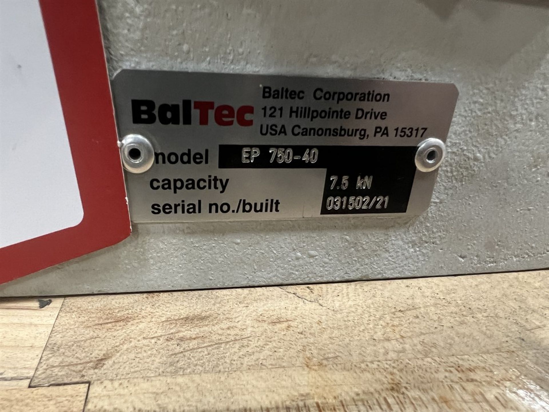 BALTEC EP 750-40 Pneumatic Toggle Press, s/n 031502/21 - Image 4 of 4