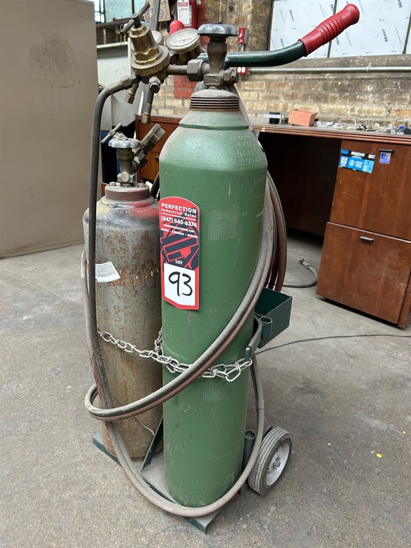 Acetylene Tank and Cart - Image 2 of 2