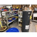 Maintenance Room Contents Includes Shelving Unit w/ Plastic Totes, PVC, Fasteners, Water Heater,