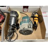 Lot Comprising MAKITA 3612BR Router, CRAFTSMAN 6" Disc Sander/Polisher, and ROMECH RSD-70 Fabric