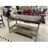 Wood Top Work Bench, 30" x 72", TOOL SHOP 6" Bench Grinder and WILTON 5.5" Bench Vise