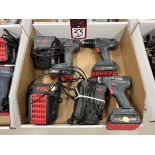 Lot of (3) BOSCH 18V Cordless Drills w/ Batteries and Chargers