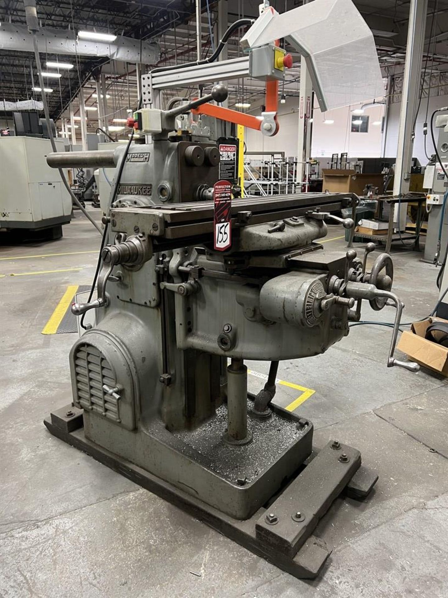 MILWAUKEE H Horizontal Mill, s/n 454412, 35-1400 RPM, 9” x 46” Table (A removal/rigging fee of $ - Image 2 of 6