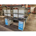 ROUSSEAU Inspection Table w/ Cabinet 30" x 72" and Granite Surface Plate 12" x 18" x 4"