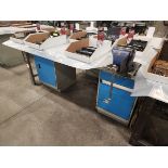 ROUSSEAU Machinist Steel Bench 3' x 6' w/ Cabinets and 5" Vise