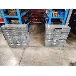 Lot of (5) Steel Parts Cabinets w/ Assorted Die insert parts