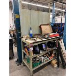 Work Bench w/ Assorted Welding Accessories Including BERNANRD MIG Gun, Torches, Hose, Welding