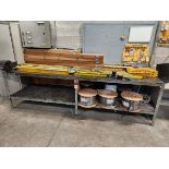 Steel Workbench w/ Shelving 3' x 10', 6" Vise, w/ Contents, includes Electrical Cable and Light