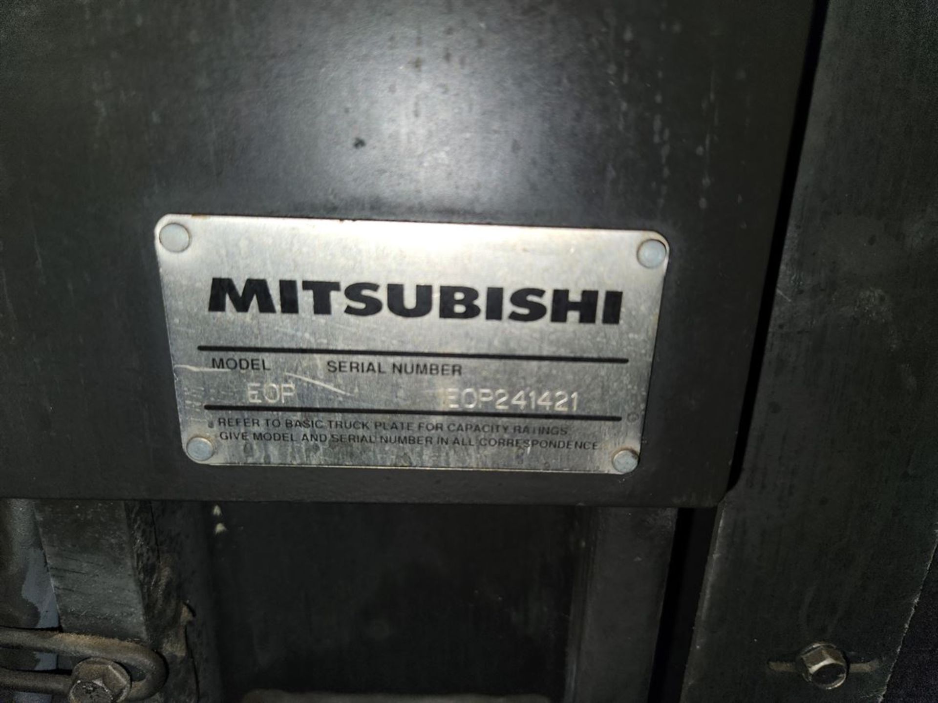 Mitsubishi EOP Order Picker, 3,000 lbs Cap., 204" Lift Cap s/n 1EOP241421 w/ charger