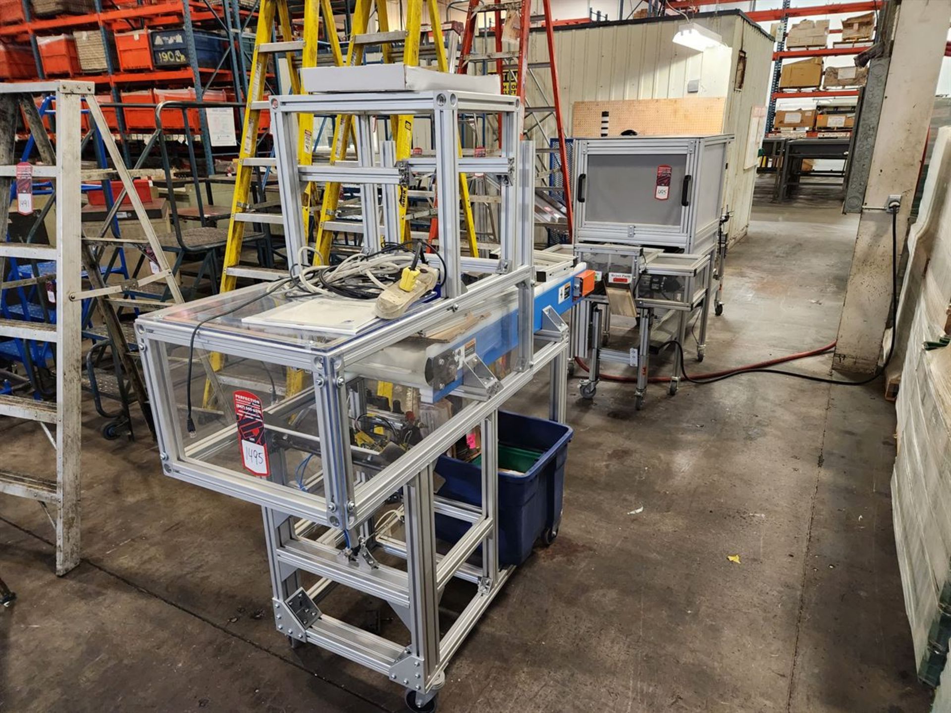 Sidac Systems Brake Assembly Inspection Line w/ Parts Chute and Custom Belt Conveyor
