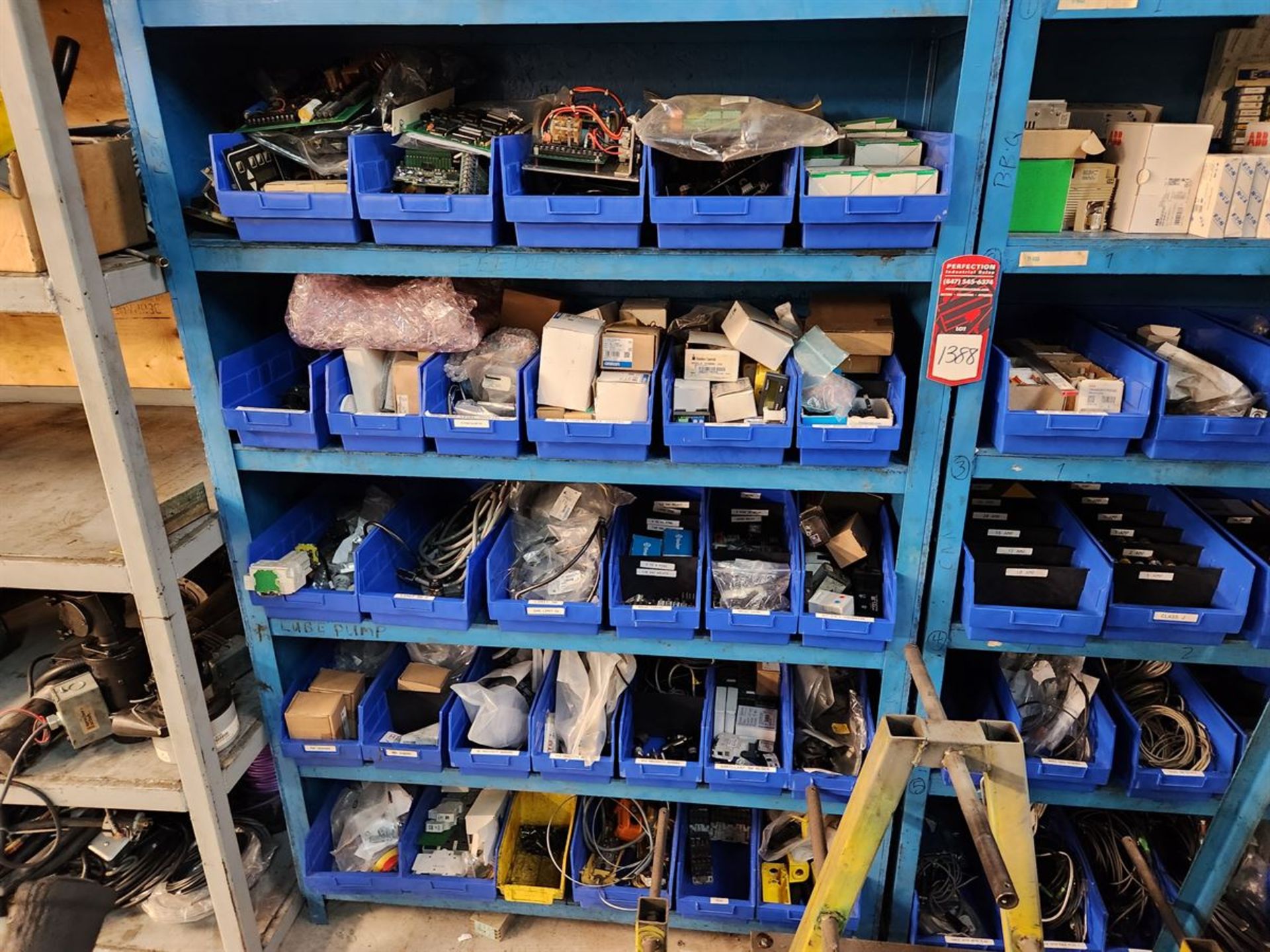 Lot of (2) Shelves w/ Electrical Contents, includes: Fuses, Wiring, Sensors, Relays, etc. - Image 2 of 3