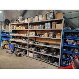 Steel Shelving w/ Electrical Contents, includes: Motors, Cables, Switches, Modules, etc.